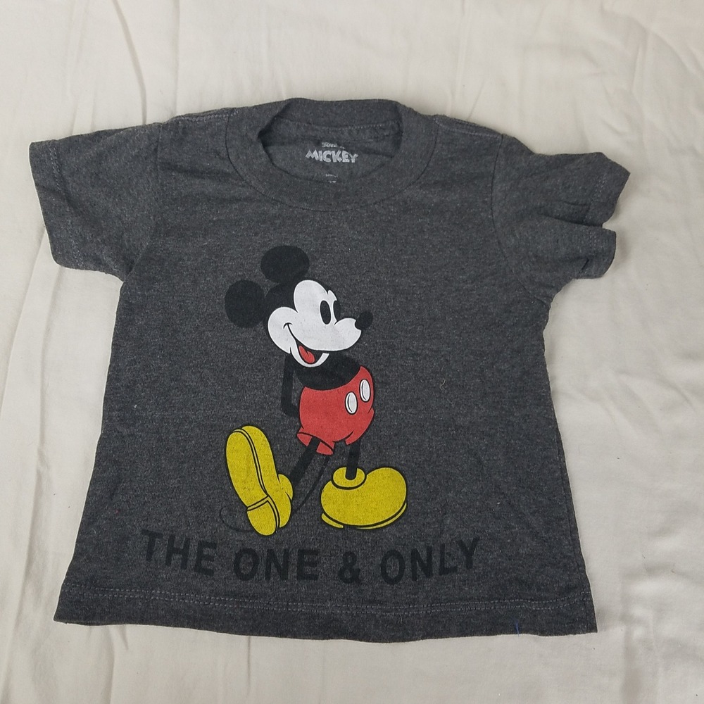 Disney Junior Mickey Mouse Graphic‎ Tee Toddler 3T Gray Excellent Short Sleeve